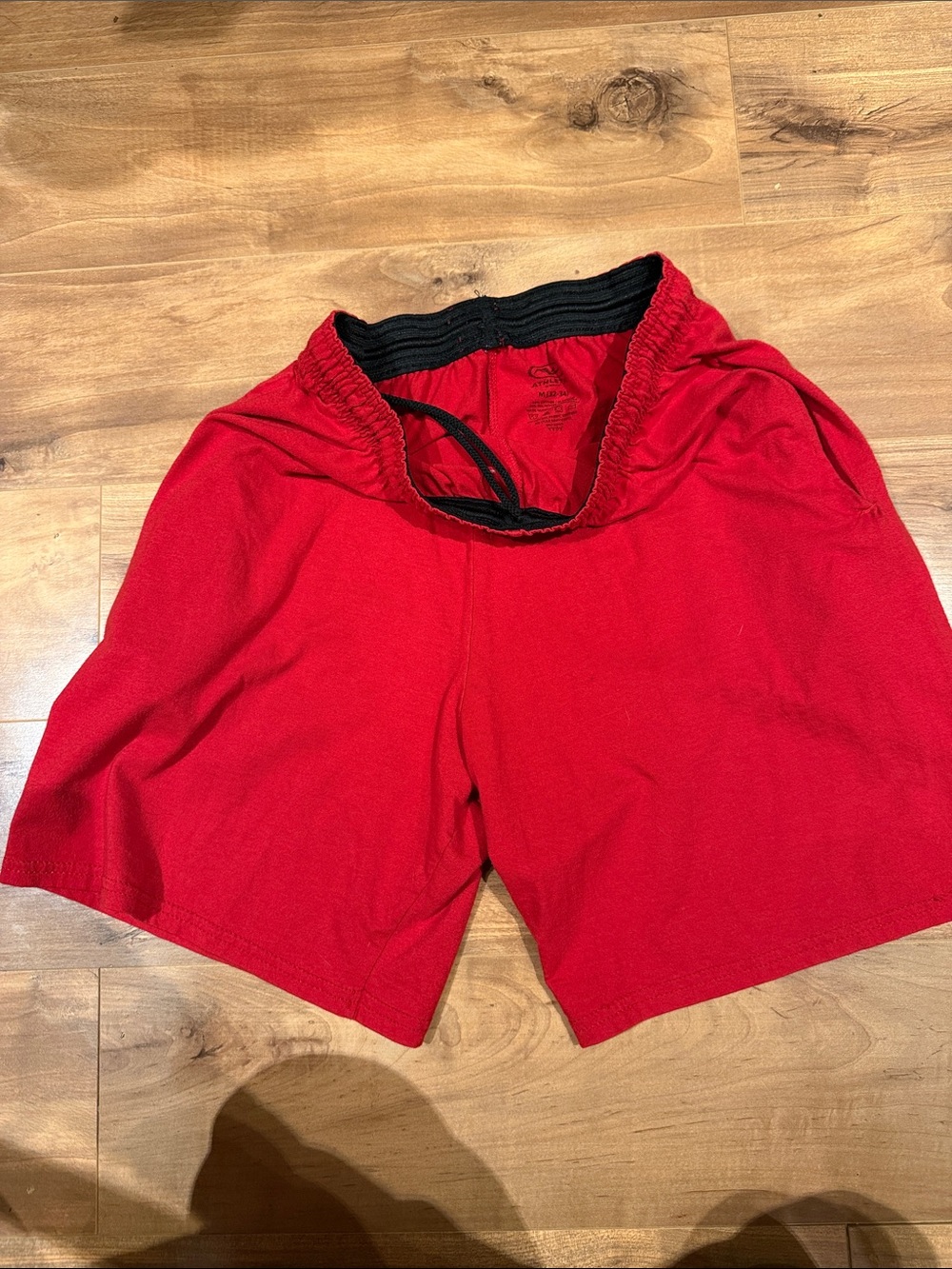Athletic Works Red Women's Athletic Shorts with Black Waistband